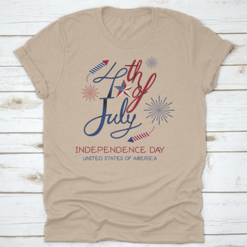4Th Of July Independence Day Lettering Design United States Of America